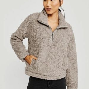 Abercrombie and Fitch Grey Sherpa Pullover